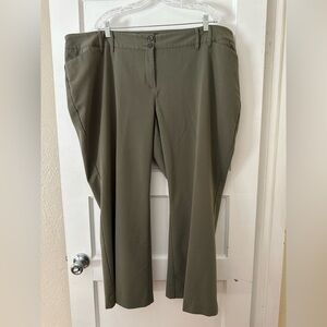 Lane Bryant Dress Pants Trousers - olive green, size 24 petite
